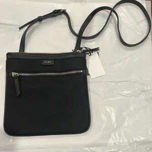 Brand New NWT!! DKNY Chic Black Crossbody with Leather Adjustable Strap